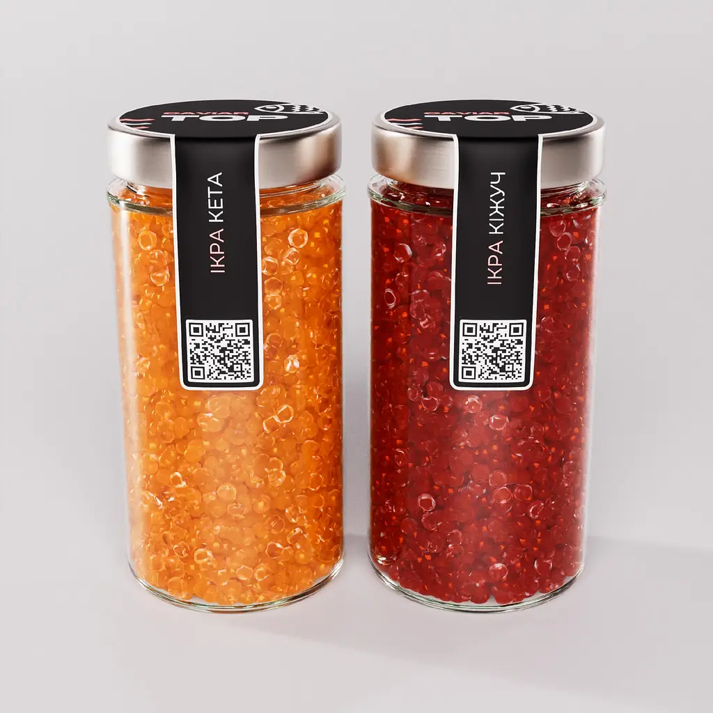 Ікра "Кета+Кіжуч" CapsFood імітована в Банці 500+500 г