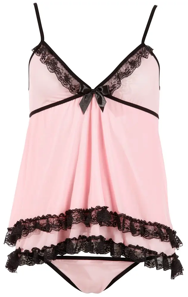 Комплект Cottelli Collection Lingerie Babydoll and String M розовый - фото 4