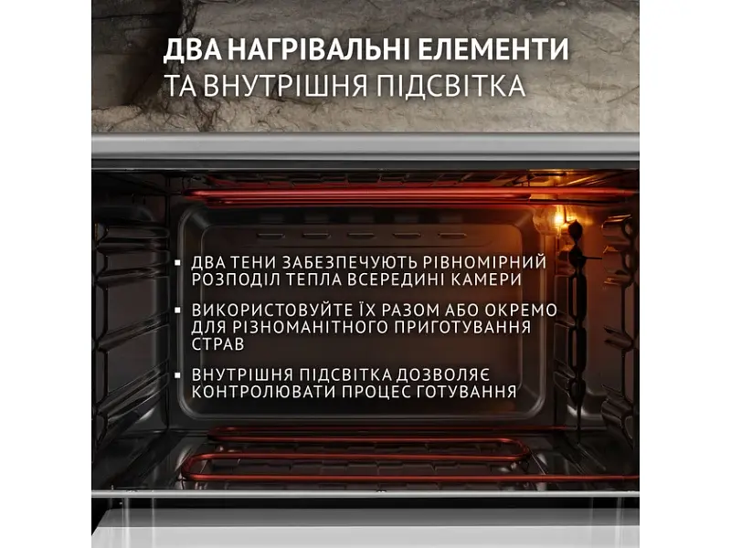 Духовка настільна Perfelli CLASSIC 48 GREY - фото 4