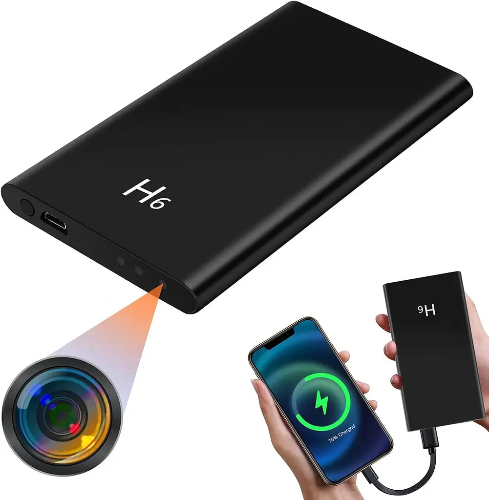 Power Bank із вбудованою HD 1080P міні‑камерою, датчиком руху та нічним баченням, до 20 год запису