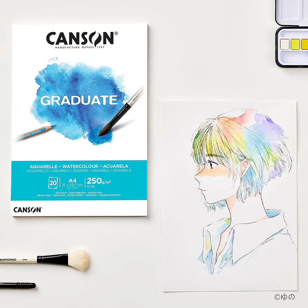 Склейка паперу для акварелі GRADUATE А4 (21х29,7см) 250г/м2 20л середнє зерно Canson - фото 3