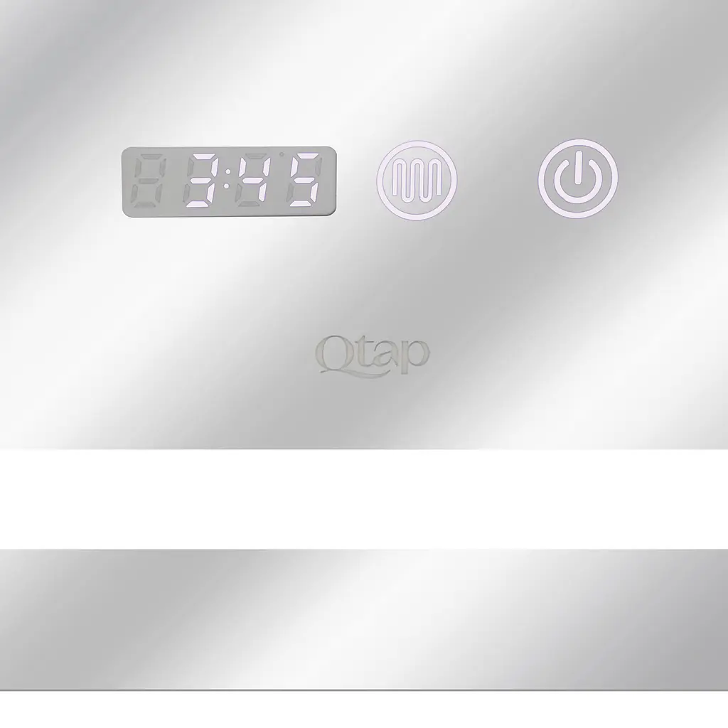 Дзеркало Qtap Mideya 800x800 з LED-підсвічуванням Touch, з антизапотіванням, з годинником, диммером яскравості QT2078NCF8080W - фото 6