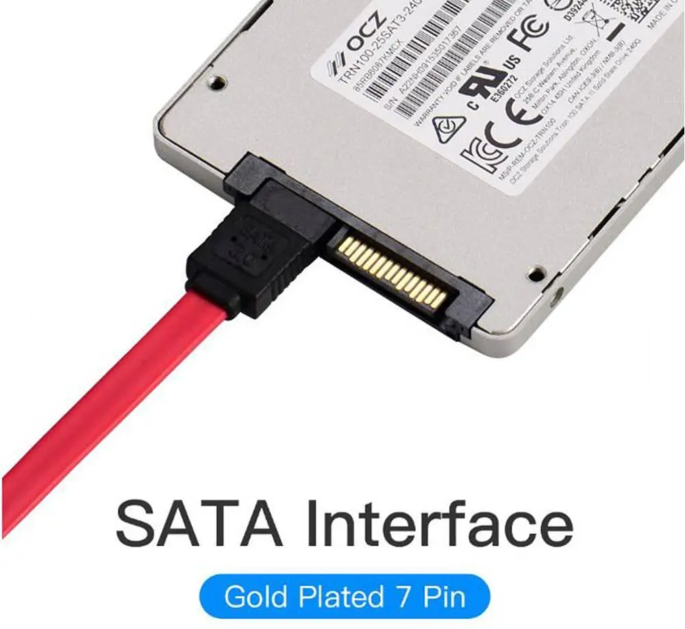 Кабель SATA 3.0 7pin, F/F, 0.5 м, L-коннектор, Красный Vention - фото 2