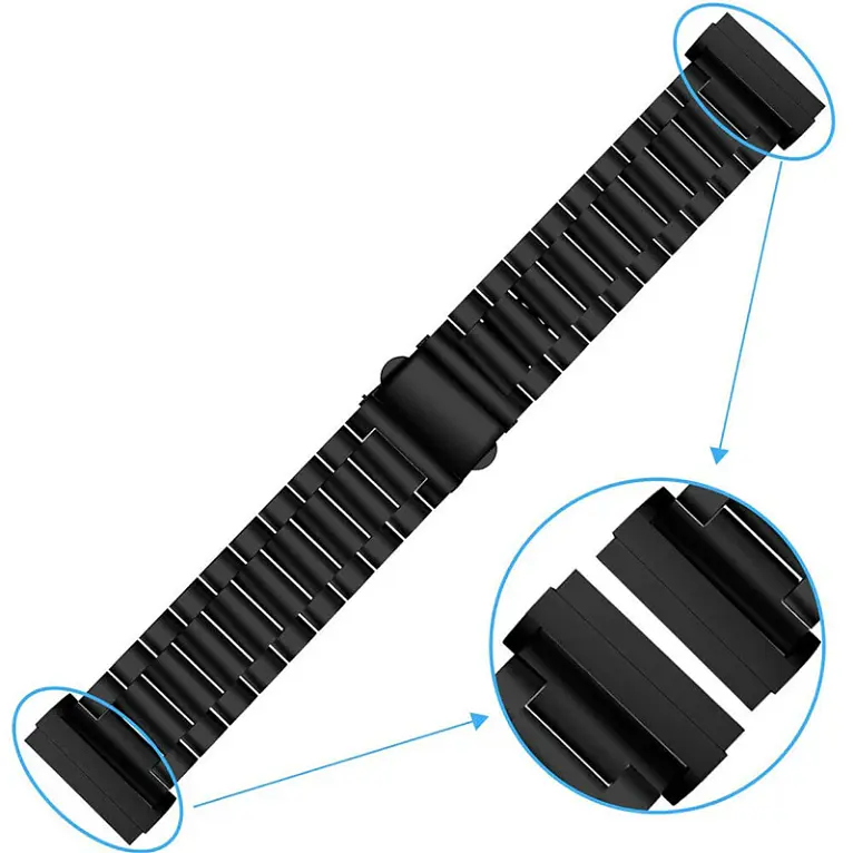Металлический ремешок Primolux для часов Fitbit Versa 3/Fitbit Sense Black - фото 4