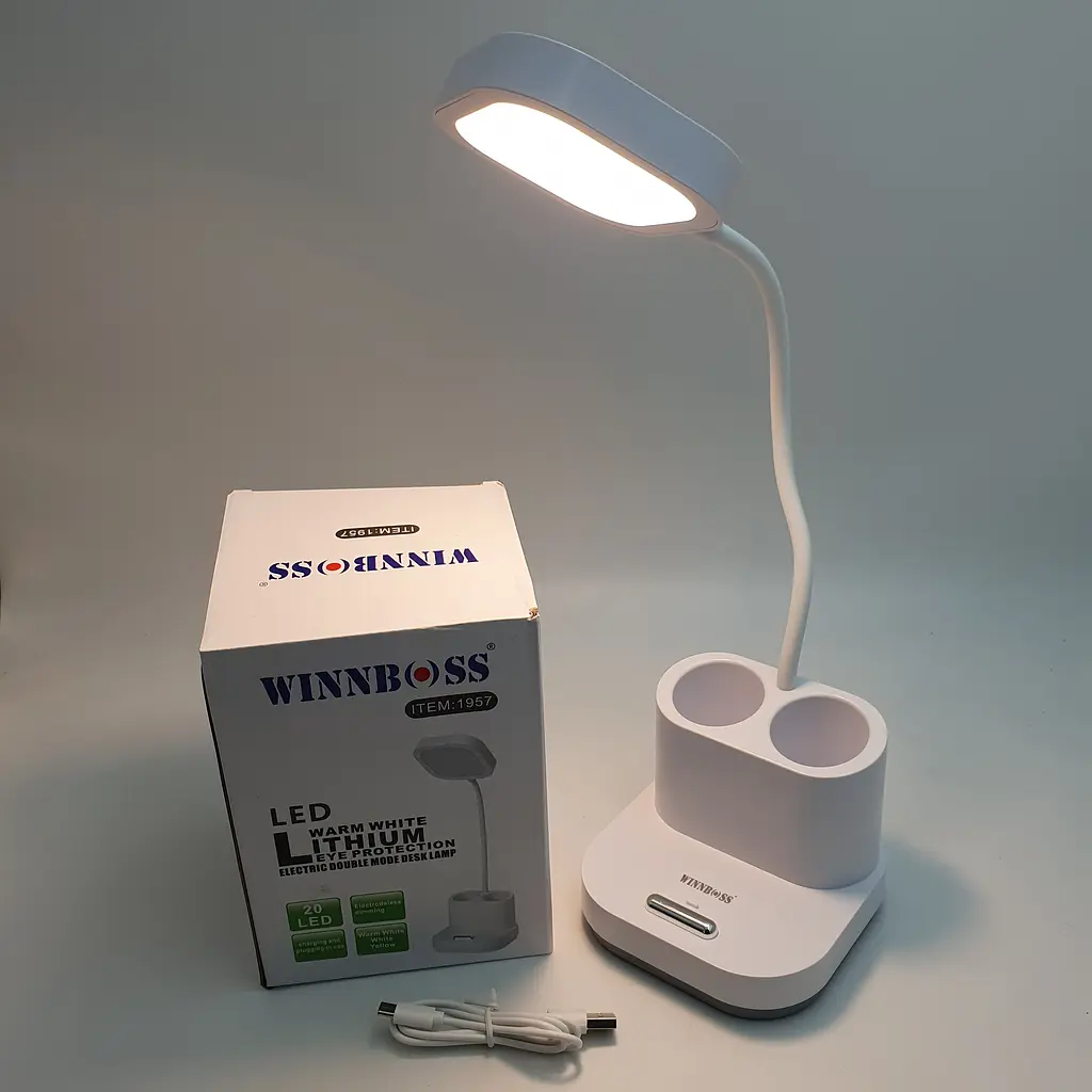 LED-лампа гнучка сенсорна світлодіодна настільна акумуляторна (знімні 2 × 18650) тепле, нейтральне та холодне світло WinBoss 1957 - фото 4