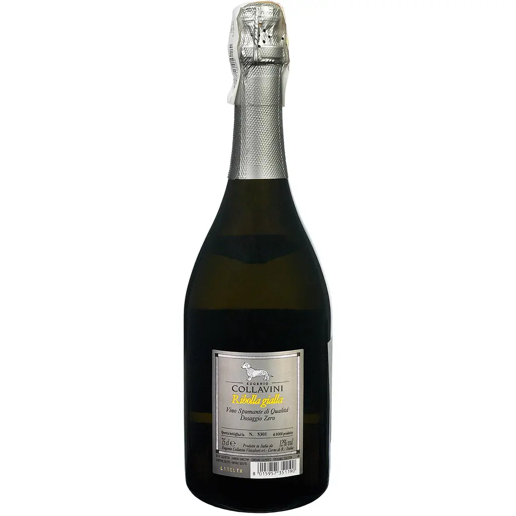Вино игристое Collavini Ribolla Gialla Dosaggio Zero, белое, сухое, 0,75 л - фото 2
