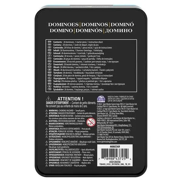 Настільна гра Spin Master Доміно у жерстяній коробці, 28 кісток (SM98405) - фото 6