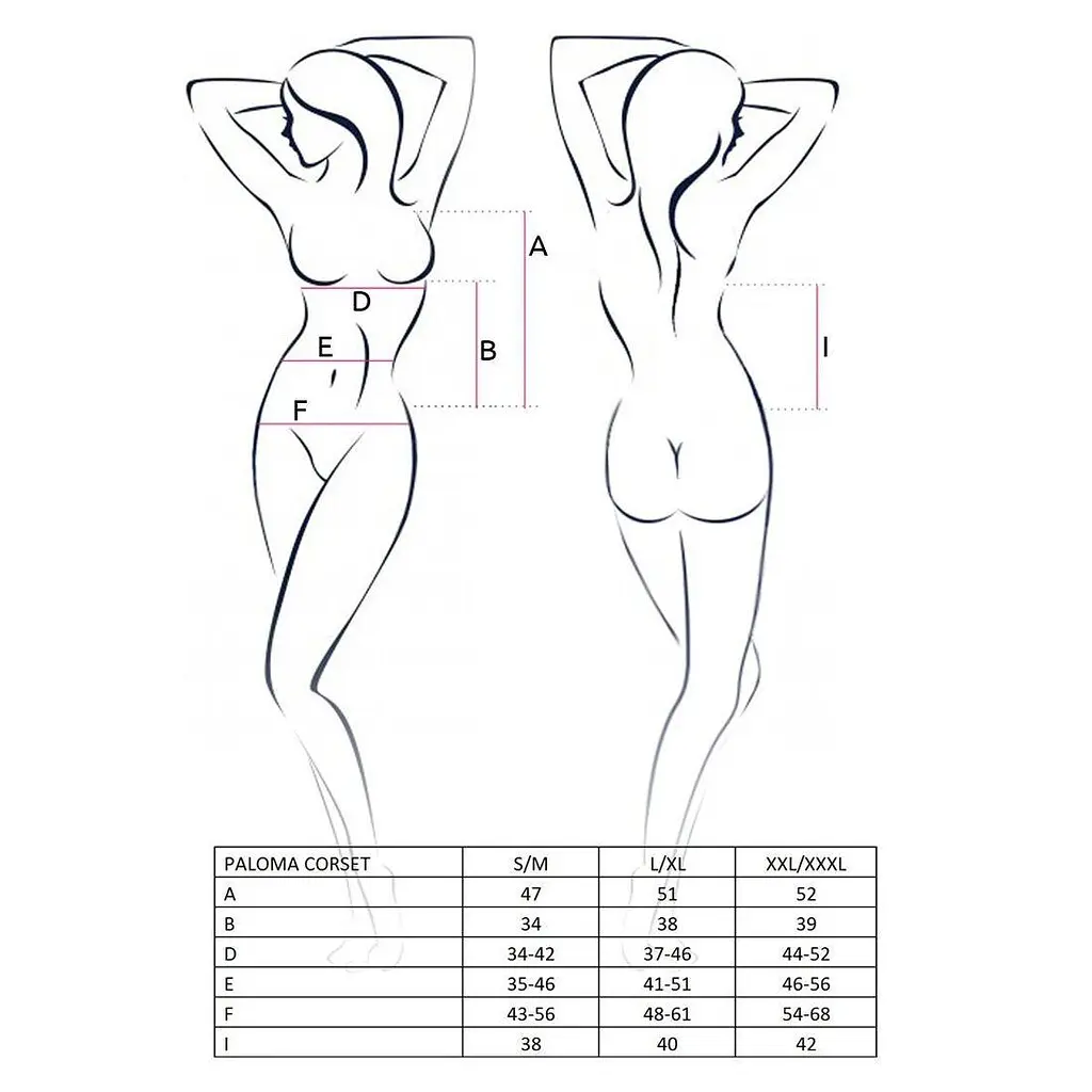 Корсет-сорочка з пажами Passion PALOMA CORSet white L/XL - фото 3