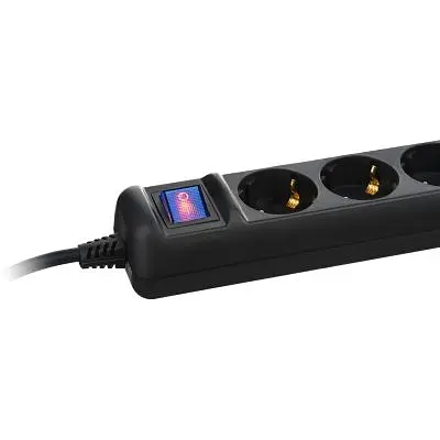 Мережевий фільтр живлення 2E 5xSchuko, 3м black (2E-U05ESM3BK) - фото 3