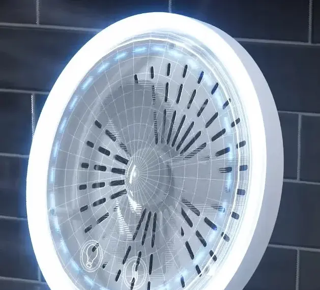 Настільне косметичне дзеркало з LED підсвічуванням та вентилятором Beauty Breeze Mirror білий - фото 7