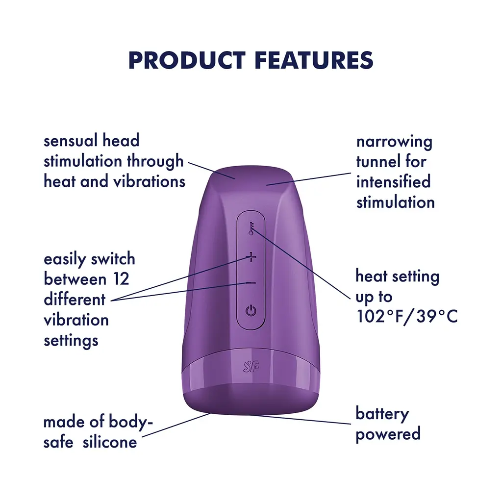 Мастурбатор Satisfyer Men Heat Vibration Battery Series імітатор мінету, підігрів та вібрація - фото 6