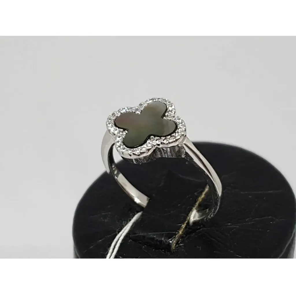 Срібне кільце Діама Конюшина з перламутром. 12111487034Ч 19,5 - фото 2