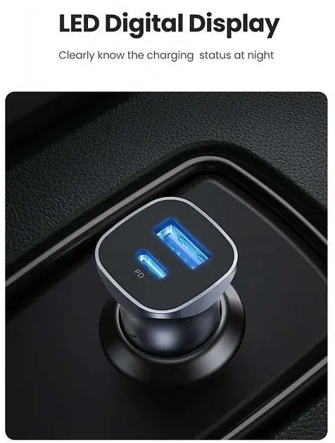 Зарядний пристрій для авто Ugreen CD130 30W PD QC4.0 PPS Grey (40858) - фото 8