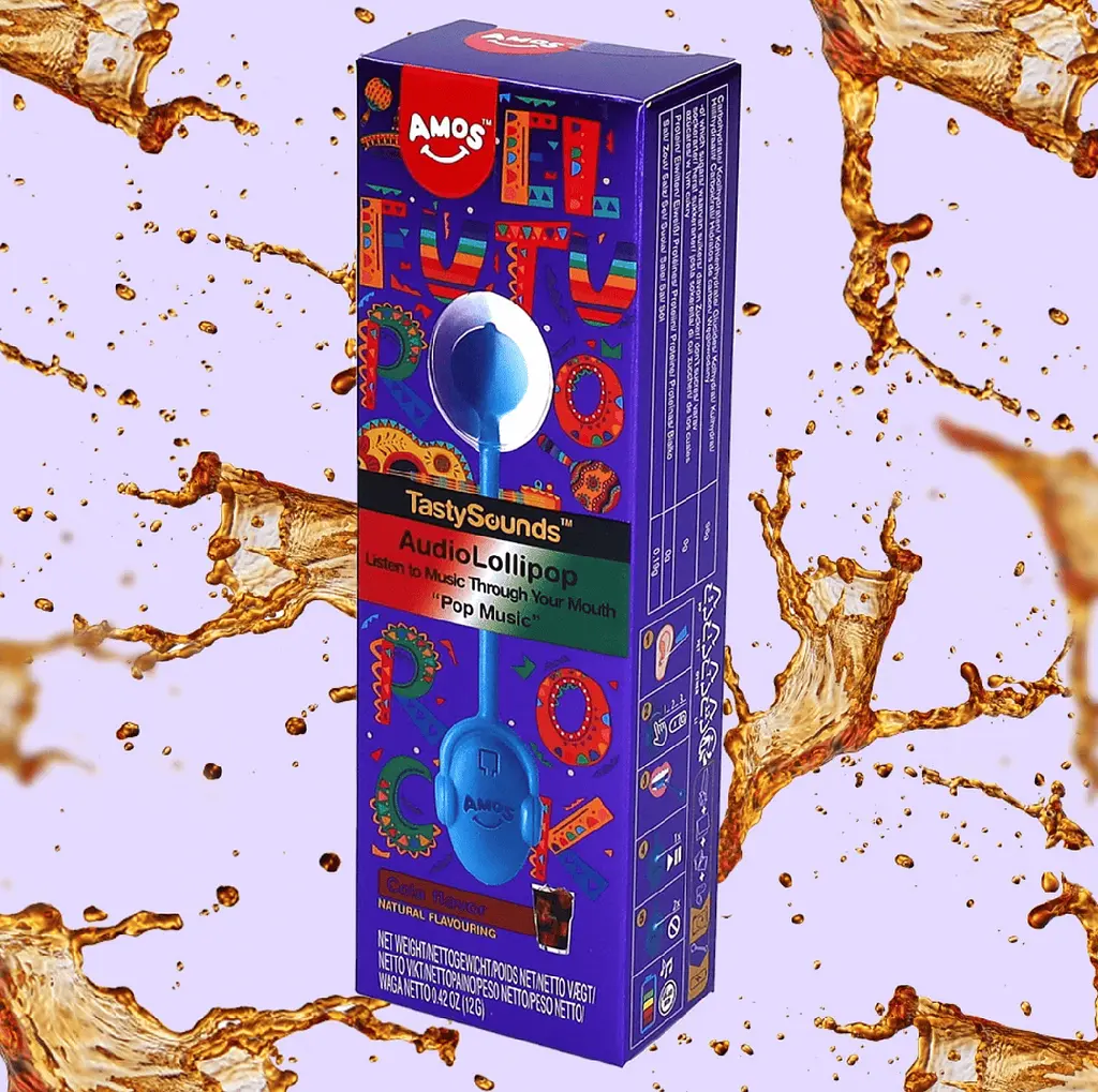 Льодяник Amos Tasty Sounds Audio Lollipop Cola Flavor 12г - фото 3