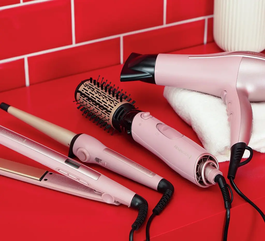 Фен-щетка Remington Coconut Smooth, 1000Вт, 2 режима, ионизация, холодный обдув, 2 насадки, черно-розовый - фото 9