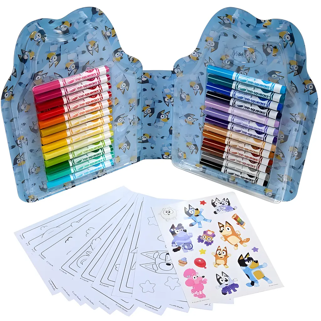 Переносний набір для малювання Crayola Bluey з фломастерами та розмальовками - фото 4