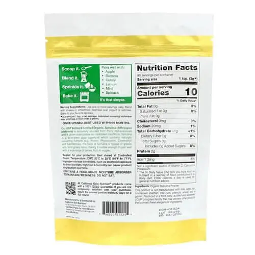 Спіруліна Organic Spirulina 240 g CGN vit0004886 - фото 2
