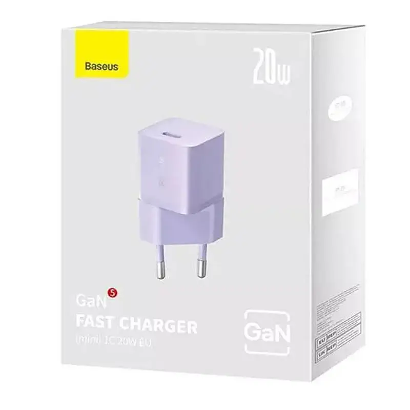 МЗП Baseus GaN5 Fast Charger (mini) PD20W (1USB-C) (CCGN05010) Purple - фото 2