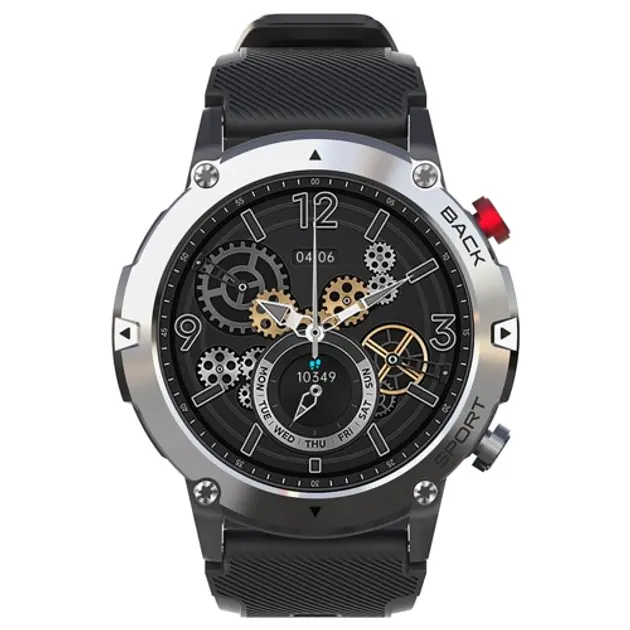 Смарт-часы Lemfo LF26MAX силиконовый ремешок silver black (16361) - фото 4