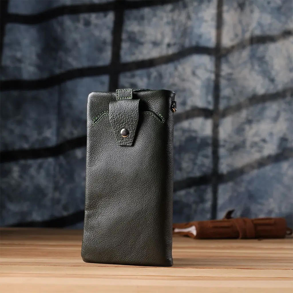 Стильний гаманець для жінок з відділенням під телефон ST Leather 23103 зелений - фото 9