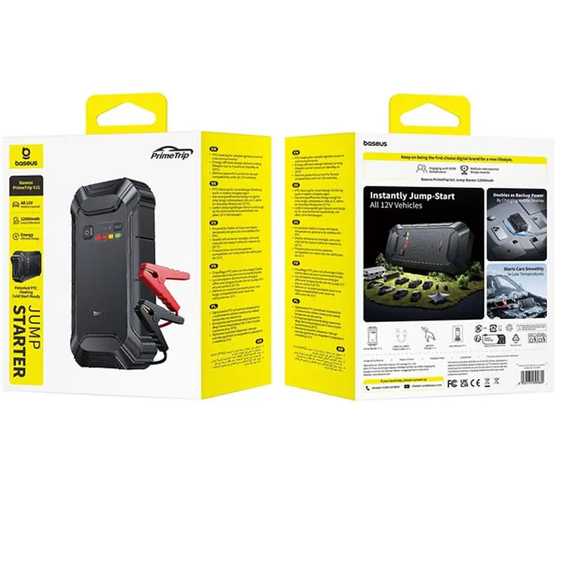 Пусковое устройство (бустер) для автомобиля Baseus PrimeTrip VJ1 Jump Starter 12000 mAh (C01194) Black - фото 6