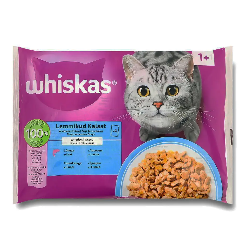 Уцінка. Набір вологого корму для котів Whiskas тунець/лосось в желе (4 шт. x 85 г) - фото 9