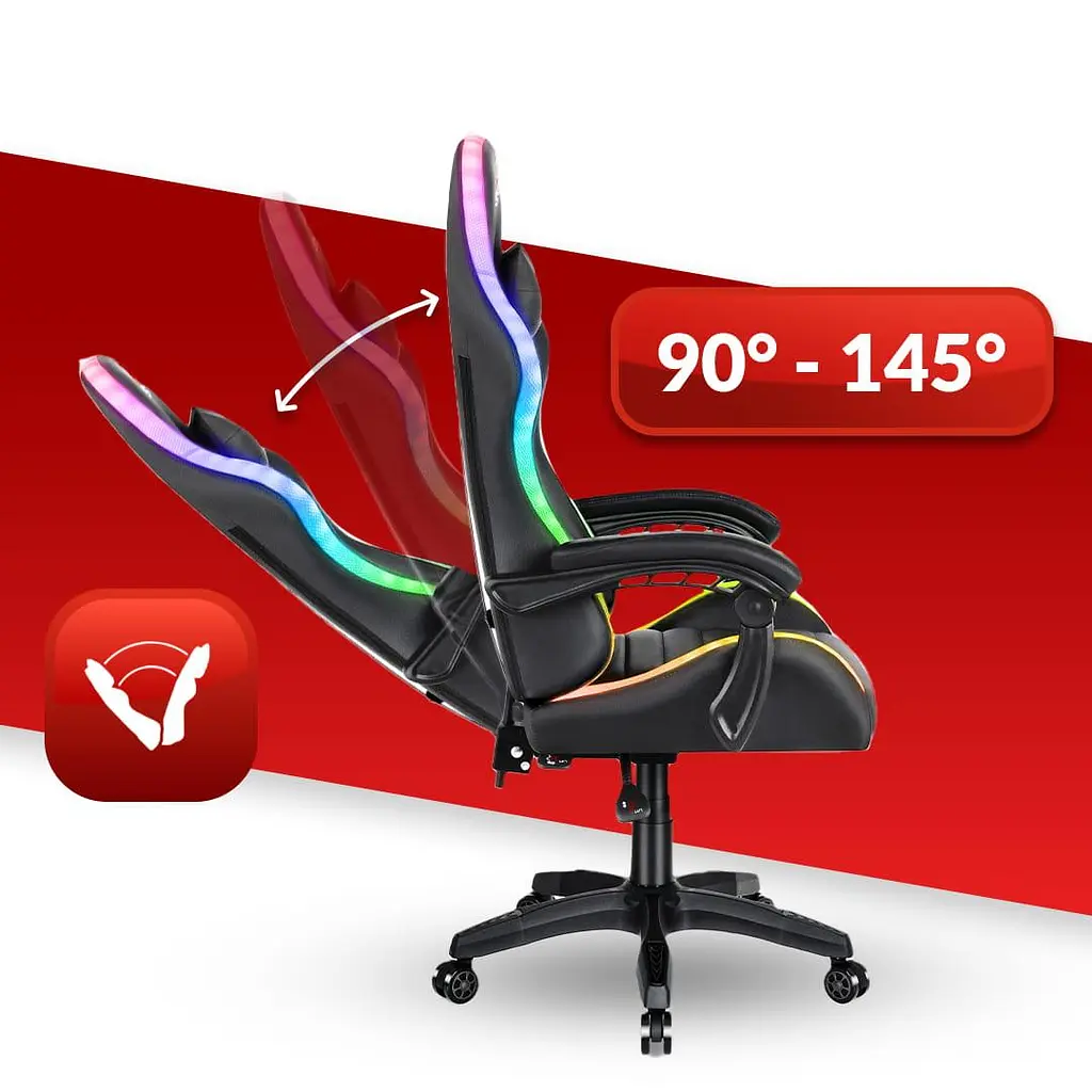 Комп'ютерне крісло Hell's HC-1003 LED RGB Black - фото 5