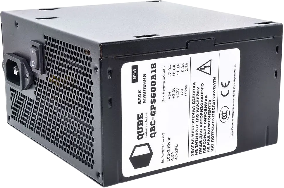 Блок живлення QUBE QBC-GPS 600W 80+ (QBC-GPS600A12) Б/В - фото 2