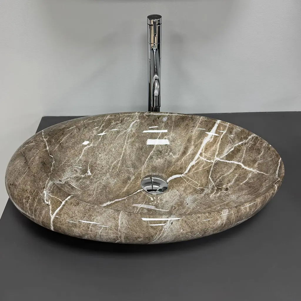 Умивальник VBI Vicenza накладний 58x36 см brown stone glossy VBI-014805 - фото 2