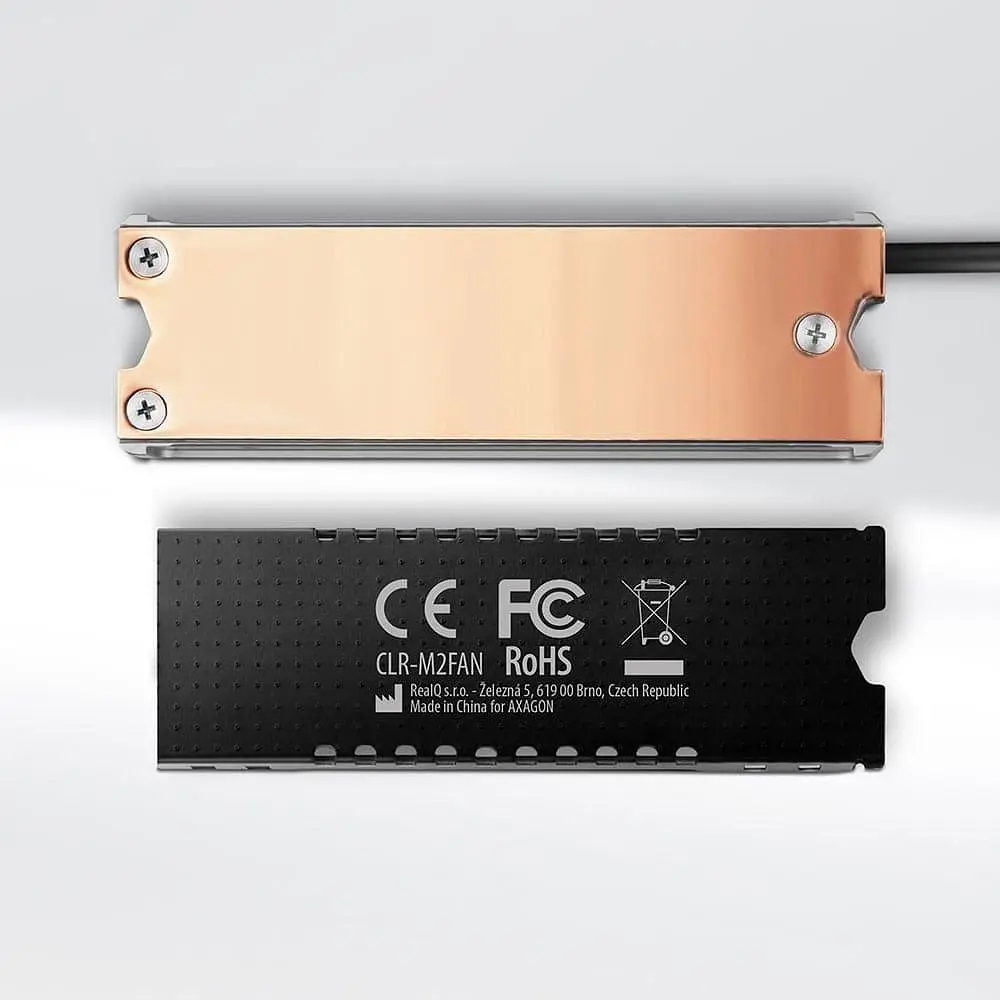 Радіатор з вентилятором для накопичувачів AXAGON CLR-M2FAN heatsink for M.2 SSD - фото 2