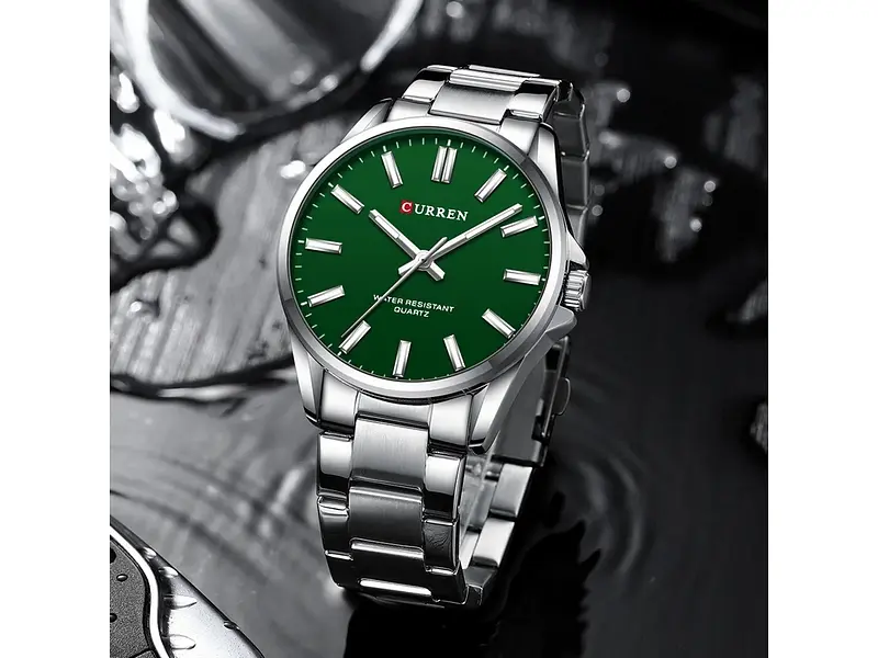 Наручний годинник чоловічий 9090 Silver-Green Curren acs0031462 - фото 3