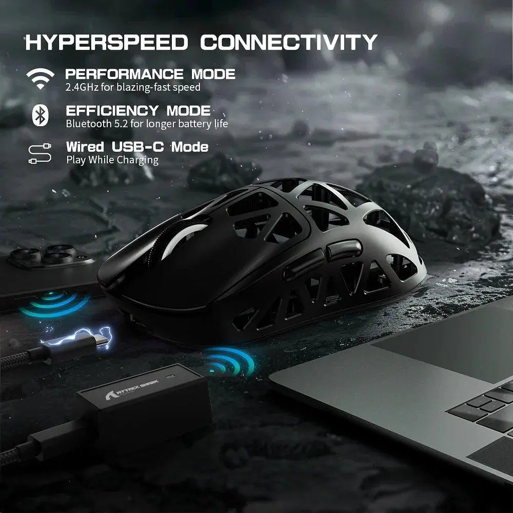 Миша Attack Shark R2 Magnesium Alloy 8K (AS-6972792470894-B) Black (G-000004003) - фото 8