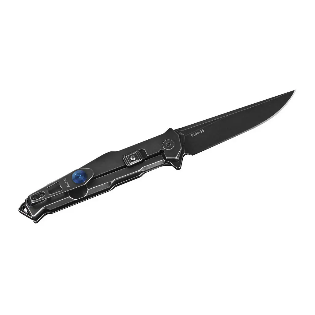 Ніж складаний туристичний Ruike P108-SB, (8.8 см) 14C28N/3cr14n чорний - фото 2