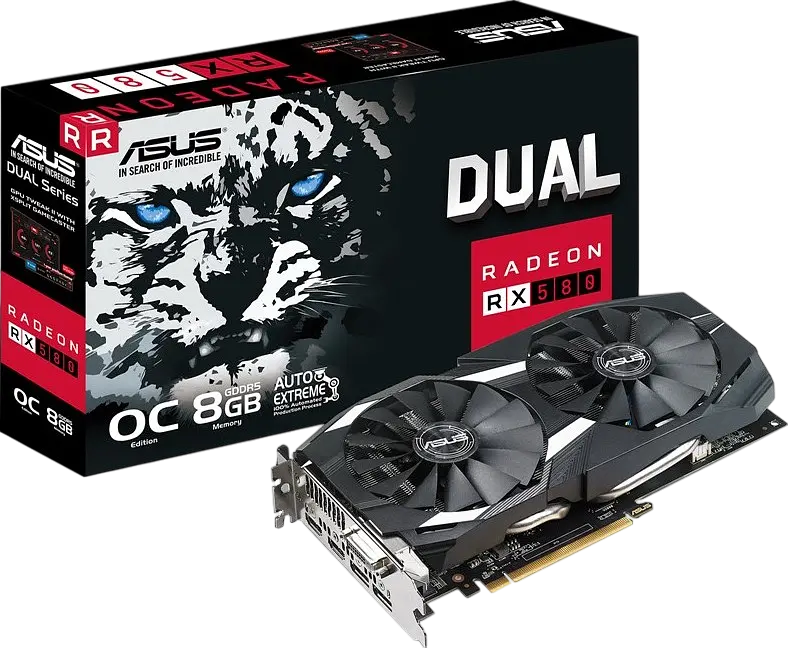 Відеокарта AMD Radeon RX 580 8GB Asus Dual OC (DUAL-RX580-O8G) Б/В - фото 4