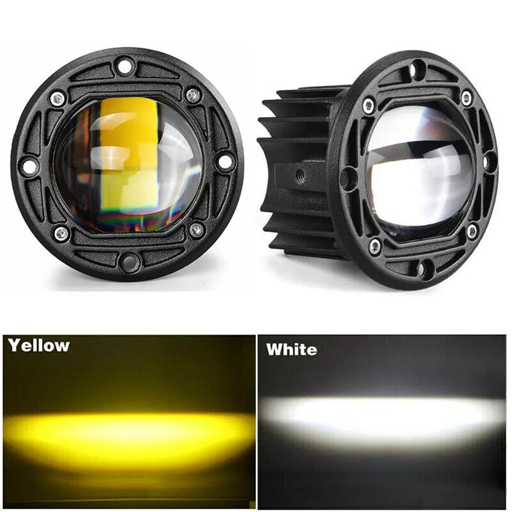 Фара додаткова Bi-LED Кругла 75x50 мм S-28 20W 10-80V W/Y 4 360 (Біле та Жовте Світло) - фото 2