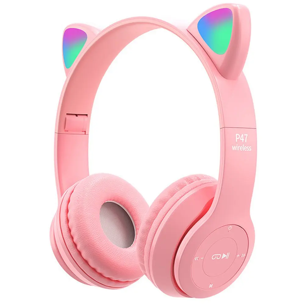 Бездротові дитячі навушники Bluetooth з вушками, LED-підсвітка, яскравий дизайн - фото 9