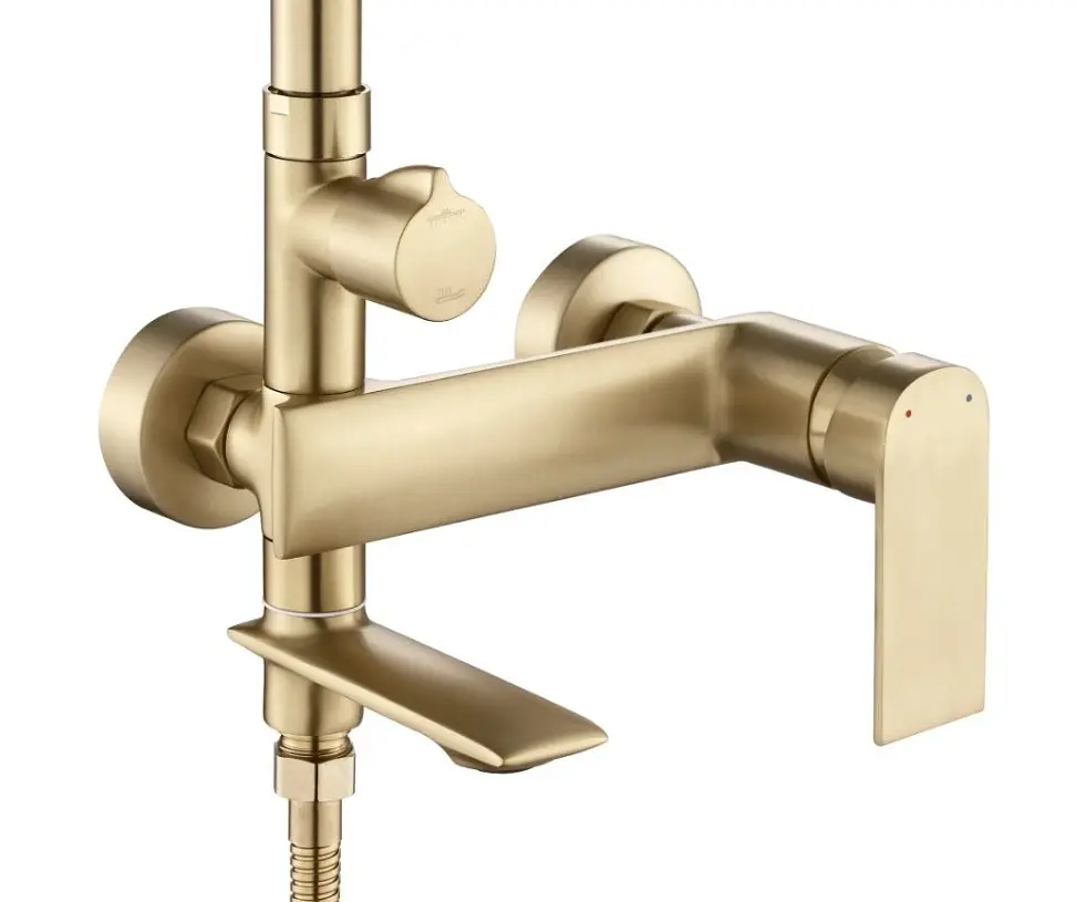 Душова система з виливом Rea Veneta зовнішнього монтажу brushed gold REA-P3003 - фото 2