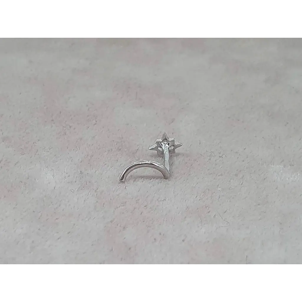 Золота сережка-пірсинг Астор в ніс з діамантами. 1122443Р_Б - фото 5