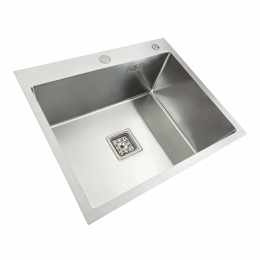 Кухонна мийка Platinum Handmade 60x50 (600x500x230 мм) PVD HSB, Нержавіюча сталь - фото 3