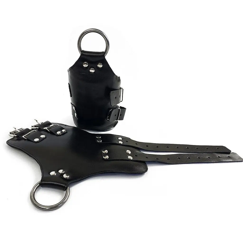 Манжеты для подвеса за руки Art of Sex Kinky Hand Cuffs For Suspension из натуральной кожи, черные - фото 2