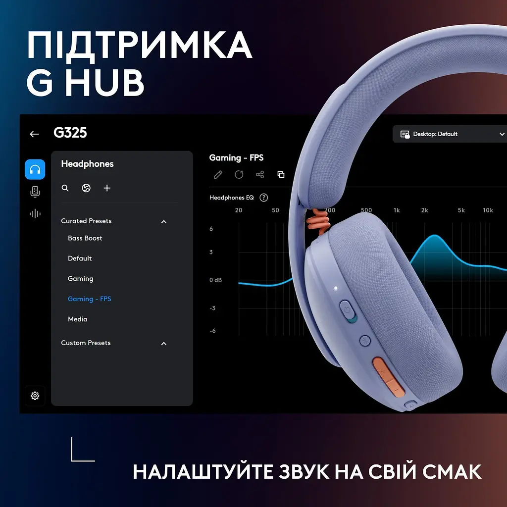 Игровые наушники Logitech G325 Lightspeed Wireless Lilac (981-001538) [158923] - фото 5