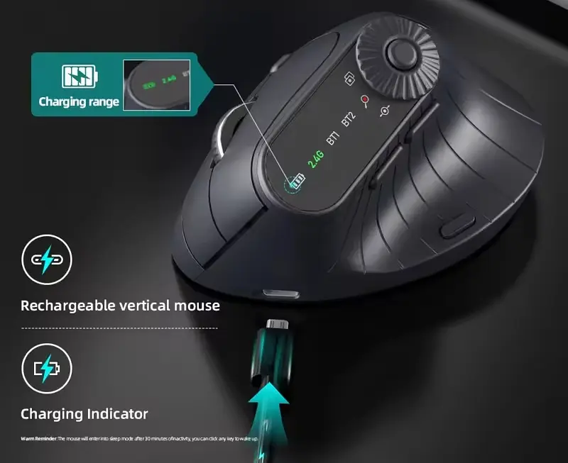 Вертикальна миша бездротова JOMAA 2,4G Bluetooth hub_fo7kvr - фото 5