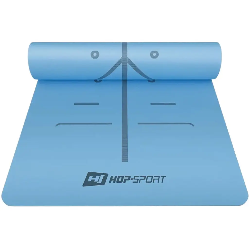 Фитнес-коврик для йоги Hop-Sport PU HS-P005GM 183x68 см темно-синий - фото 3