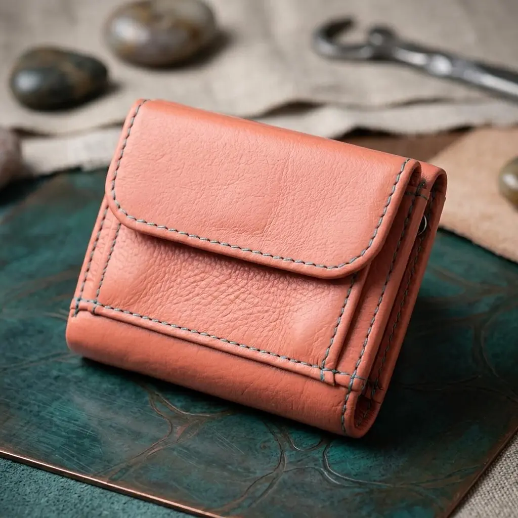 Невеликий гаманець для модниць із натуральної шкіри ST Leather 19505 помаранчевий - фото 3