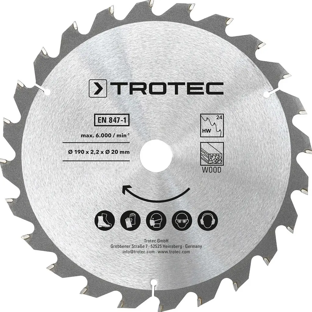 Диск пиляльний Trotec 190х20х2,2 HW24 Wood (3 шт) (6215001330) - фото 3