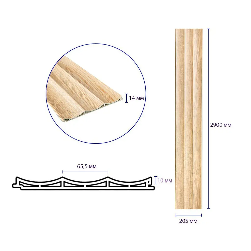 Рейка декоративная Sticker Wall WPC стеновая 205х14х2900мм SW-00003018 - фото 3
