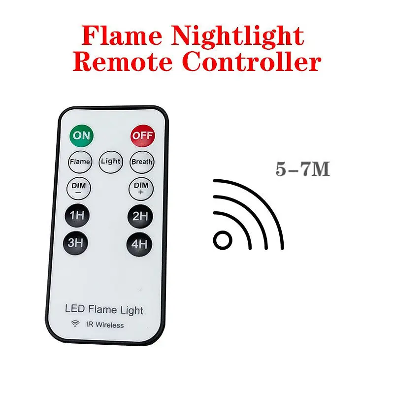 Світильник світлодіодний з ефектом полум'я Led Flame Light лампа-нічник на батарейках з пультом (ST) - фото 5