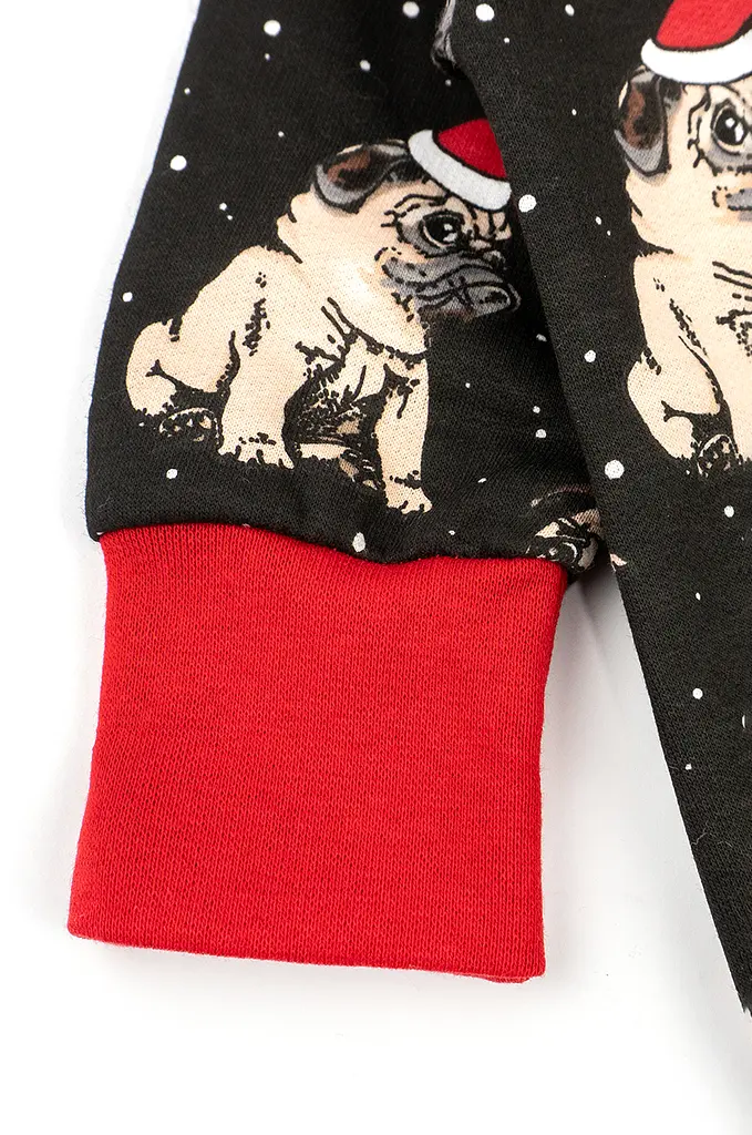 Дитячий сліп на блискавці Christmas pug з відкритими ніжками - фото 3