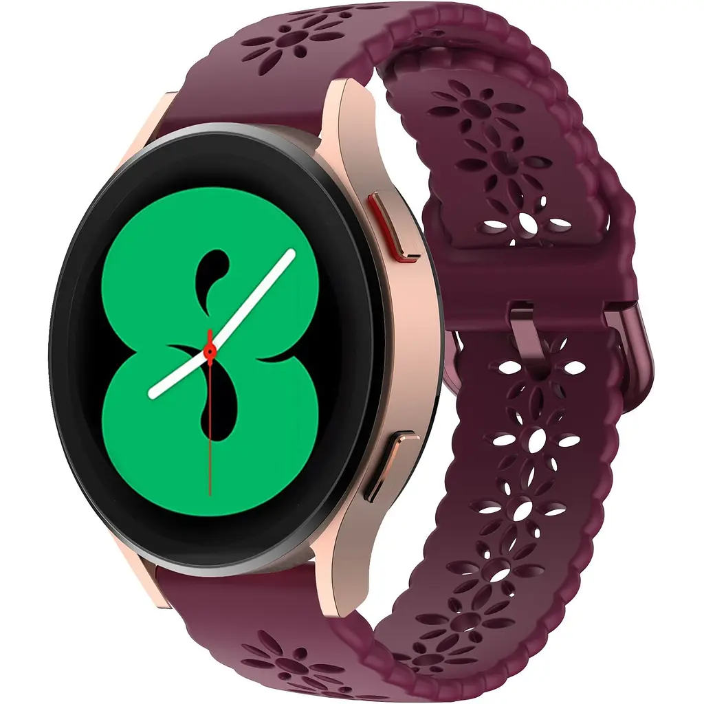 Браслет Flower для Samsung Galaxy Watch 6 Classic 43mm 6 Classic 47mm - темно-червоний ширина кріплення 20мм силікон Watchbands (W12-9WB28087982) - фото 1