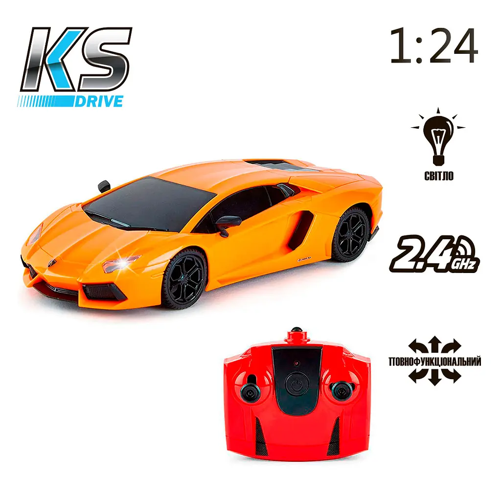 Автомобіль KS Drive на р/к Lamborghini Aventador LP 700-4, 1:24, 2.4Ghz помаранчевий (124GLBO) - фото 5